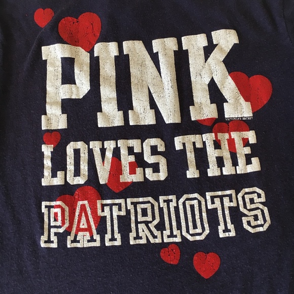 New England Patriots Victoria's Secret PINK Studded Tee T-Shirt Top XS - Picture 7 of 7